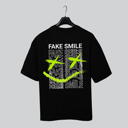 Fake Smile - Steel Grey - Over-sized T-Shirt