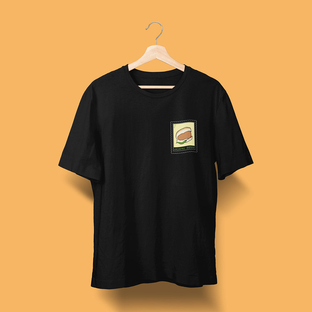 Vada Pav Stamp - Black - Unisex T-Shirt